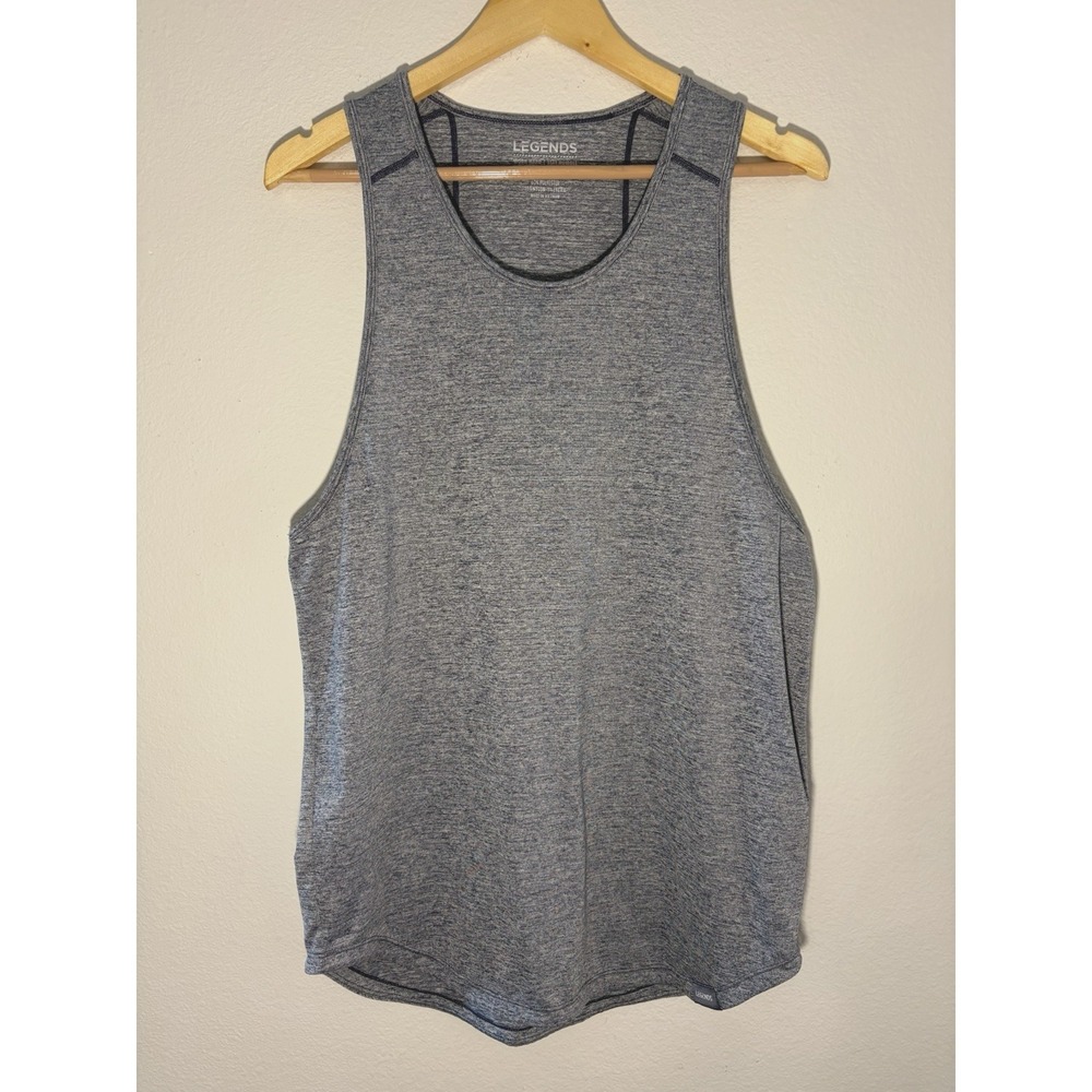 Legends Womens Athletic Workout Gym Tank Sz L Blue Gray Sleeveless